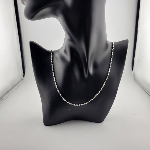 Tiffany & Co. Sterling Silver 2.5mm Ball Bead Beaded Toilet 24' inch Chain Pouch - Picture 3 of 8